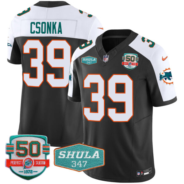 Men's Dolphins Throwback Shula 347 Patch Vapor Jersey - All Stitched - Image 7