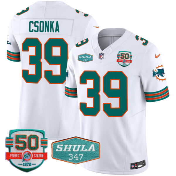 Men's Dolphins Throwback Shula 347 Patch Vapor Jersey - All Stitched - Image 31