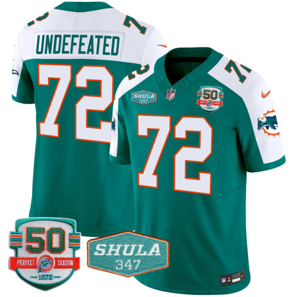 Men's Dolphins Throwback Shula 347 Patch Vapor Jersey - All Stitched - Image 16