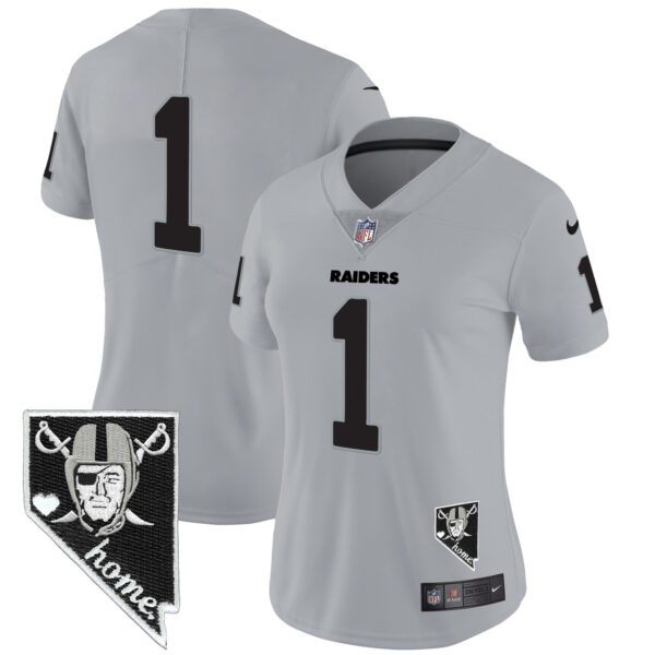 Women's Raiders Nevada Home Patch Vapor Jersey - All Stitched - Image 32