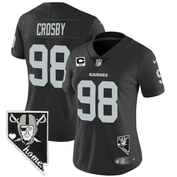 Women's Raiders Nevada Home Patch Vapor Jersey - All Stitched - Image 11