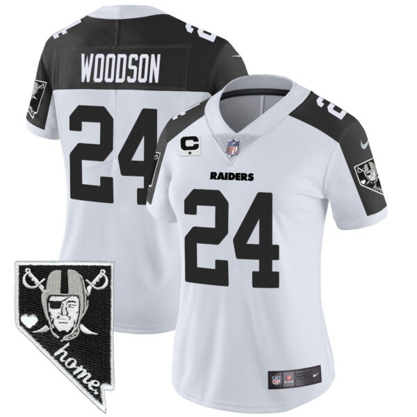 Women's Raiders Nevada Home Patch Vapor Jersey - All Stitched - Image 38