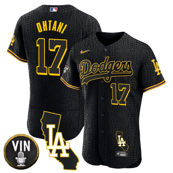 Men's Dodgers California Patch Gold Trim Flex Base Jersey - All Stitched - Image 37