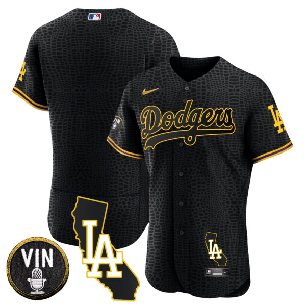 Men's Dodgers California Patch Gold Trim Flex Base Jersey - All Stitched - Image 45