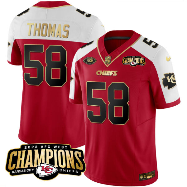 Men's Chiefs 2023 AFC West Champions Patch Vapor Limited Jersey - All Stitched - Image 9