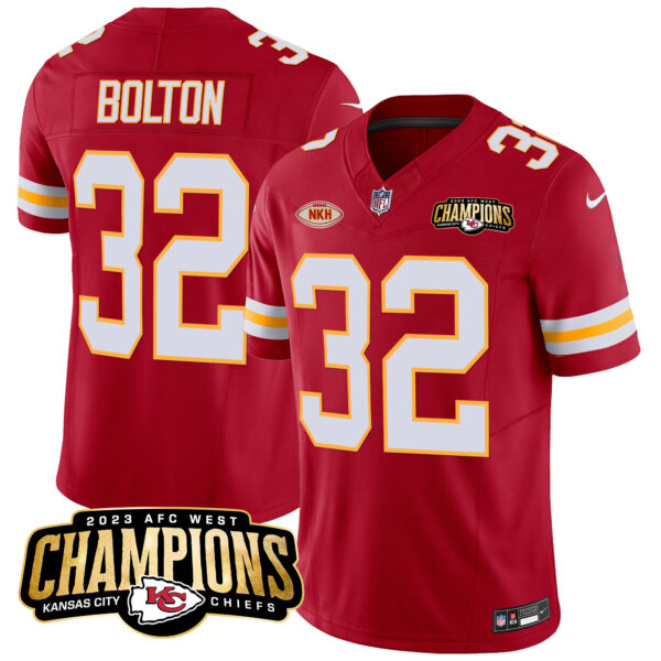 Men's Chiefs 2023 AFC West Champions Patch Vapor Limited Jersey - All Stitched - Image 42