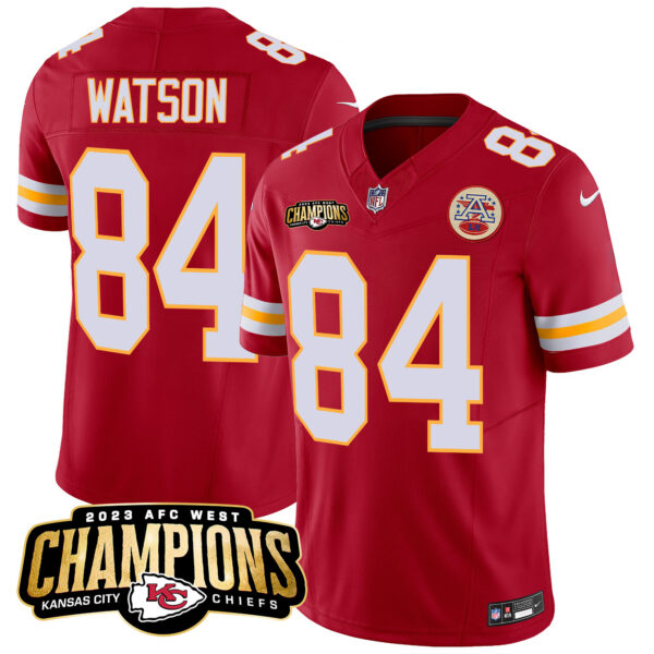 Men's Chiefs 2023 AFC West Champions Patch Vapor Limited Jersey V2 - All Stitched - Image 35