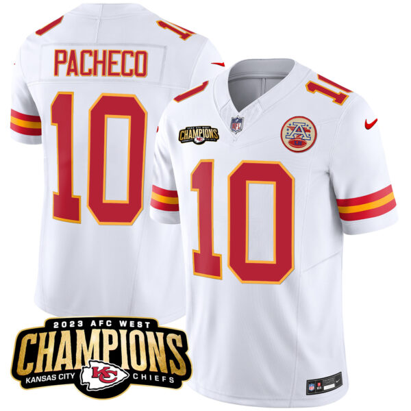 Men's Chiefs 2023 AFC West Champions Patch Vapor Limited Jersey V2 - All Stitched - Image 40
