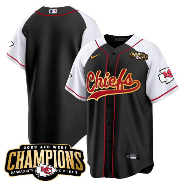 Men's Chiefs 2023 AFC West Champions Patch Baseball Jersey - All Stitched - Image 31