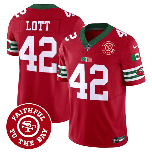 Men's 49ers Mexico Faithful To The Bay Patch Vapor Jersey - All Stitched - Image 29