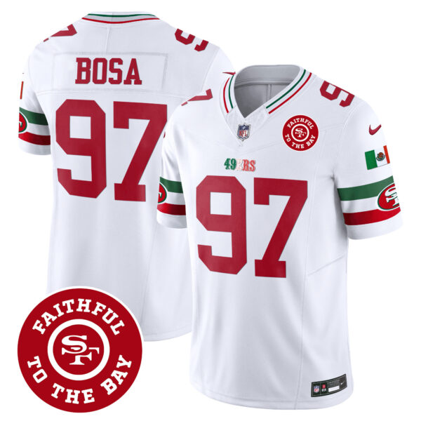 Men's 49ers Mexico Faithful To The Bay Patch Vapor Jersey - All Stitched - Image 7