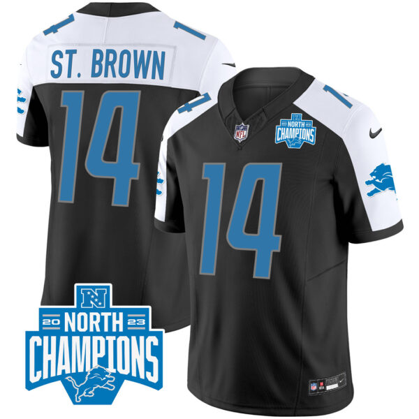 Men's Detroit Lions 2023 NFC North Division Champions Patch Vapor Jersey - All Stitched - Image 3