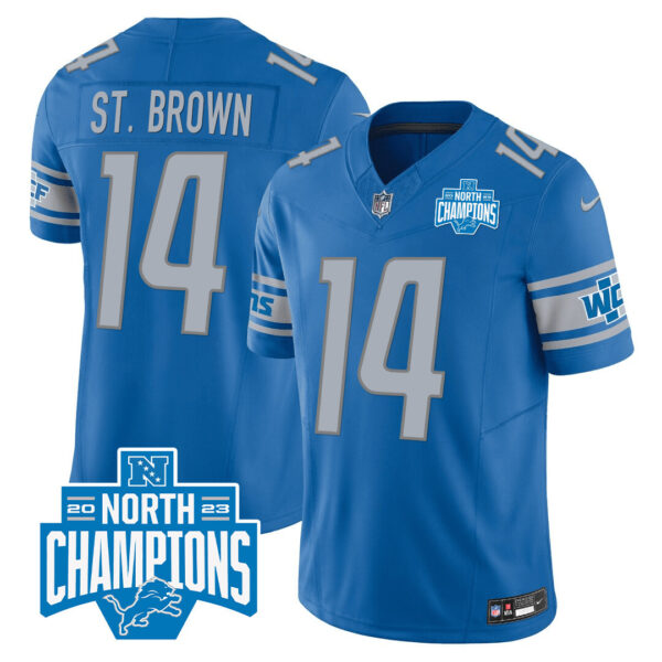 Men's Detroit Lions 2023 NFC North Division Champions Patch Vapor Jersey - All Stitched - Image 15