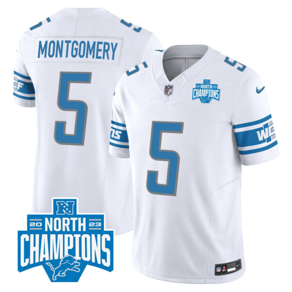 Men's Detroit Lions 2023 NFC North Division Champions Patch Vapor Jersey - All Stitched - Image 22