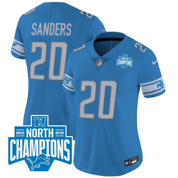 Women's Detroit Lions 2023 NFC North Division Champions Patch Vapor Jersey - All Stitched - Image 17