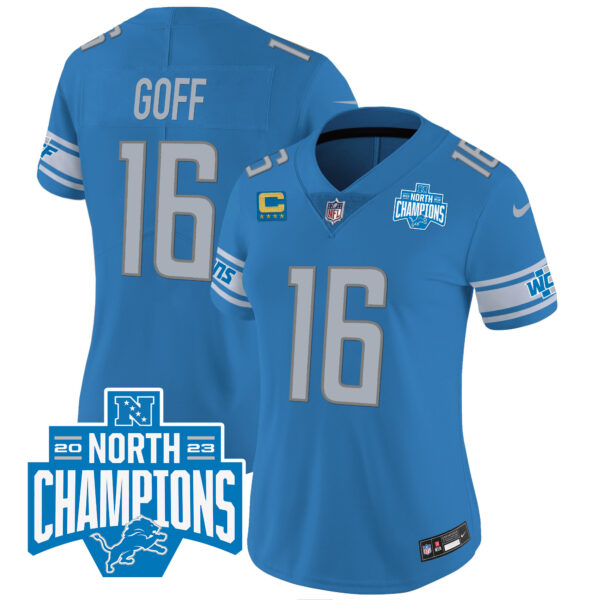 Women's Detroit Lions 2023 NFC North Division Champions Patch Vapor Jersey - All Stitched - Image 14
