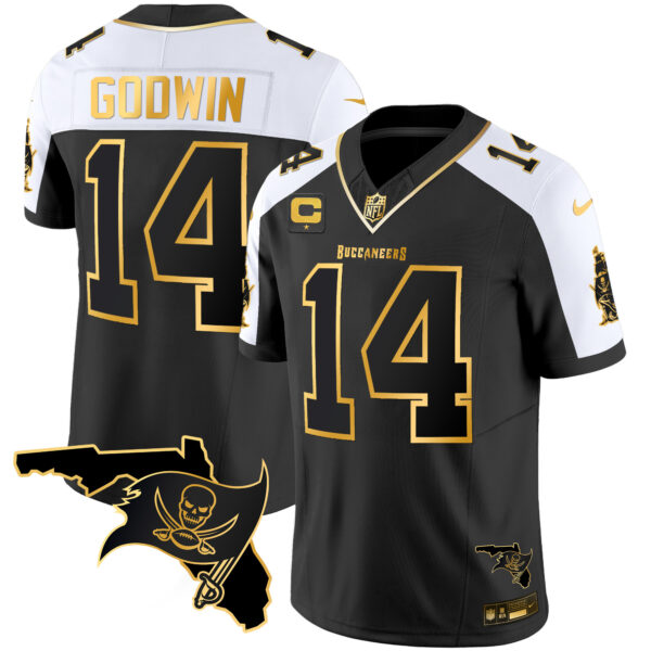 Men's Buccaneers Florida Patch Vapor Gold Jersey - All Stitched - Nebswagg - Image 5