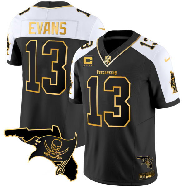 Men's Buccaneers Florida Patch Vapor Gold Jersey - All Stitched - Nebswagg - Image 3