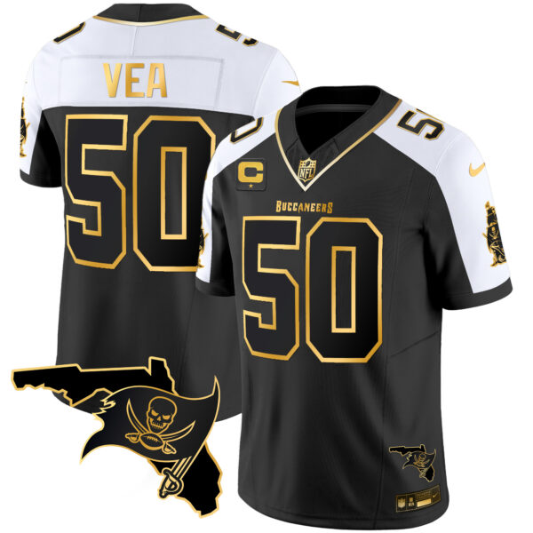 Men's Buccaneers Florida Patch Vapor Gold Jersey - All Stitched - Nebswagg - Image 6