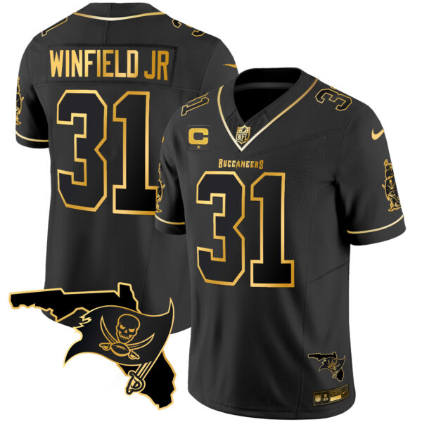 Men's Buccaneers Florida Patch Vapor Gold Jersey - All Stitched - Nebswagg - Image 23