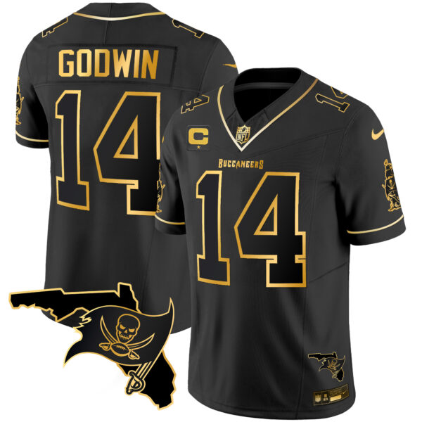 Men's Buccaneers Florida Patch Vapor Gold Jersey - All Stitched - Nebswagg - Image 21