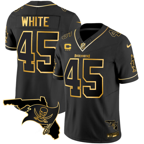 Men's Buccaneers Florida Patch Vapor Gold Jersey - All Stitched - Nebswagg - Image 24
