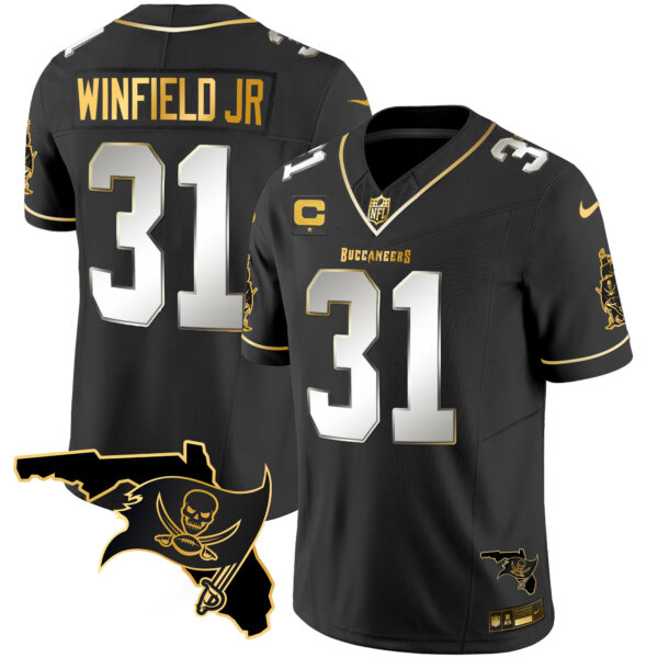 Men's Buccaneers Florida Patch Vapor Gold Jersey - All Stitched - Nebswagg - Image 14