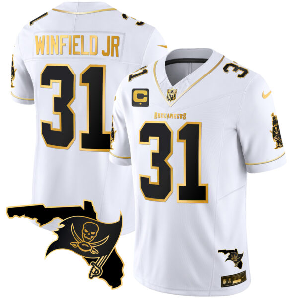 Men's Buccaneers Florida Patch Vapor Gold Jersey - All Stitched - Nebswagg - Image 31