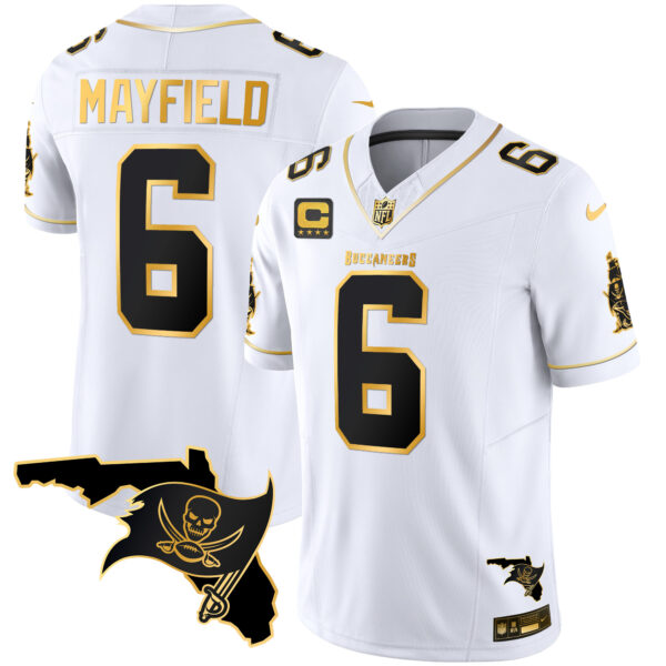 Men's Buccaneers Florida Patch Vapor Gold Jersey - All Stitched - Nebswagg - Image 25