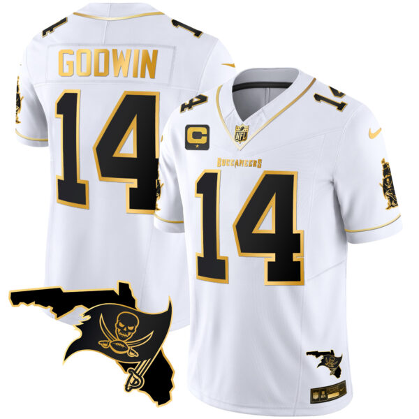 Men's Buccaneers Florida Patch Vapor Gold Jersey - All Stitched - Nebswagg - Image 29