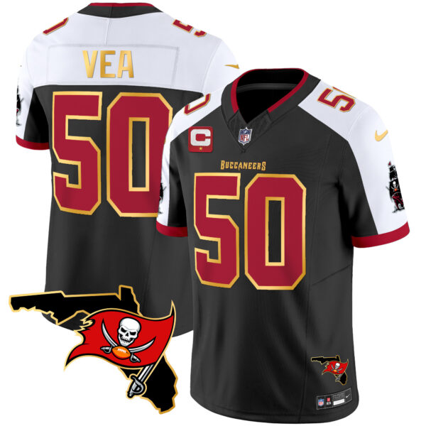 Men's Buccaneers Florida Patch Gold Trim Vapor Jersey - All Stitched - Image 5