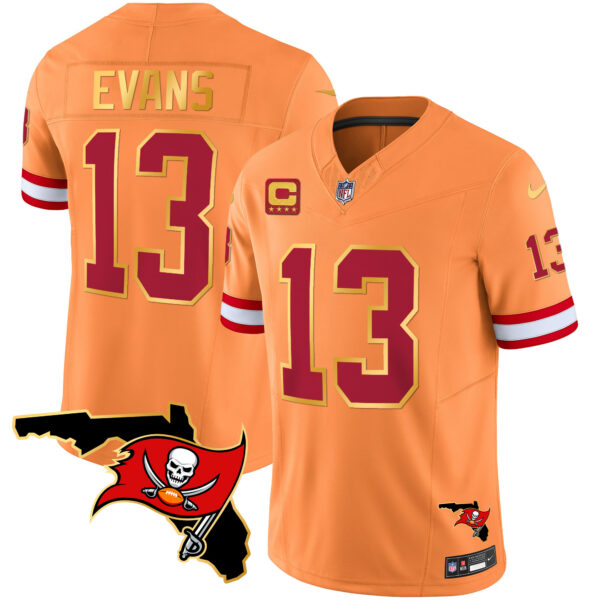 Men's Buccaneers Florida Patch Gold Trim Vapor Jersey - All Stitched - Image 37