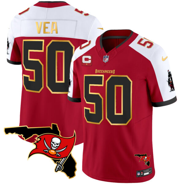 Men's Buccaneers Florida Patch Gold Trim Vapor Jersey - All Stitched - Image 12