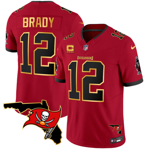 Men's Buccaneers Florida Patch Gold Trim Vapor Jersey - All Stitched - Image 15