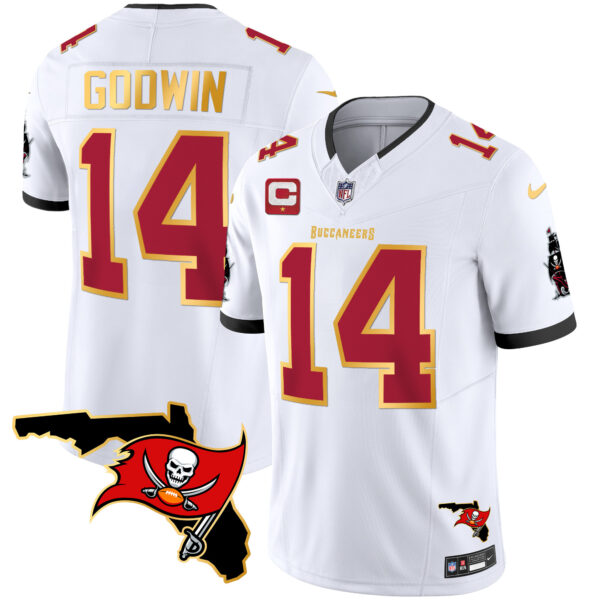 Men's Buccaneers Florida Patch Gold Trim Vapor Jersey - All Stitched - Image 24