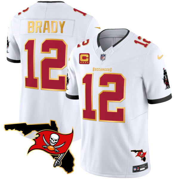 Men's Buccaneers Florida Patch Gold Trim Vapor Jersey - All Stitched - Image 22