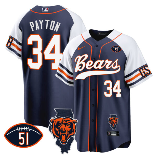 Men's Bears Illinois Patch Baseball Jersey - All Stitched - Image 5