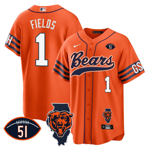 Men's Bears Illinois Patch Baseball Jersey - All Stitched - Image 22