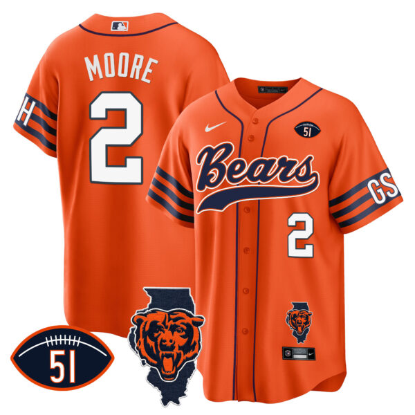Men's Bears Illinois Patch Baseball Jersey - All Stitched - Image 24