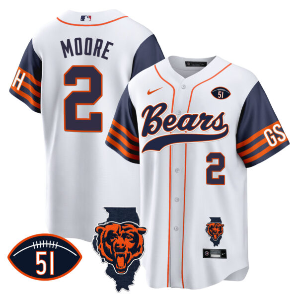 Men's Bears Illinois Patch Baseball Jersey - All Stitched - Image 31