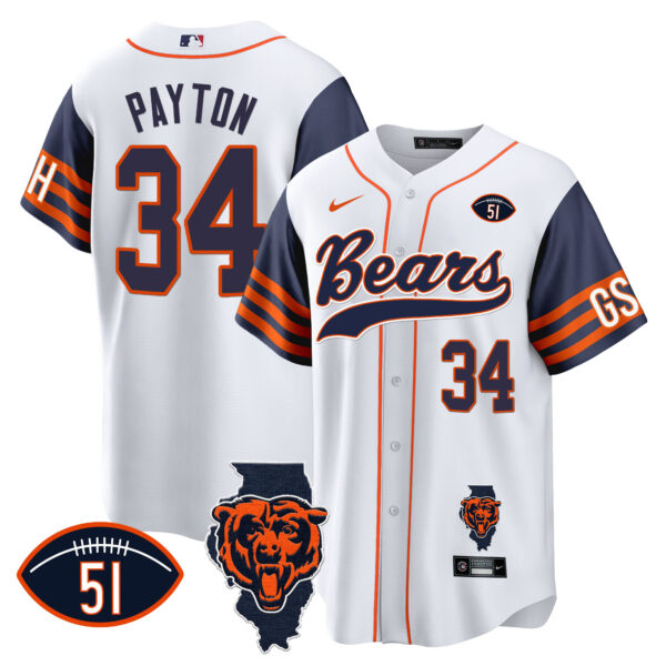 Men's Bears Illinois Patch Baseball Jersey - All Stitched - Image 33