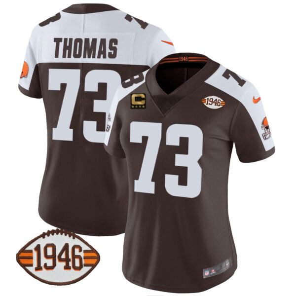 Women's Browns 1946 75th Anniversary Patch Jersey - All Stitched - Image 13