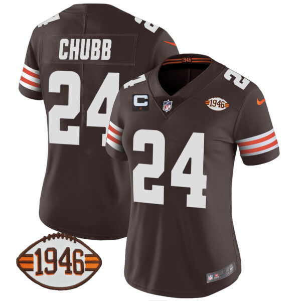 Women's Browns 1946 75th Anniversary Patch Jersey - All Stitched - Image 20