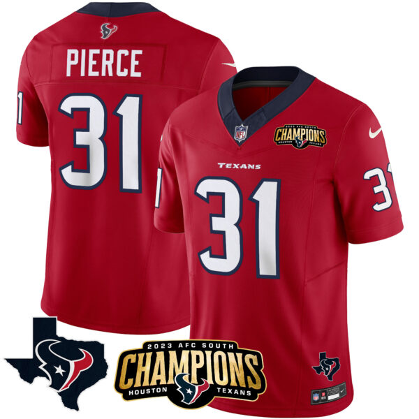 Men's Houston Texans 2023 AFC South Champions Patch Vapor Jersey - All Stitched - Image 9