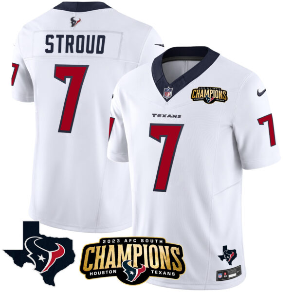 Men's Houston Texans 2023 AFC South Champions Patch Vapor Jersey - All Stitched - Image 13