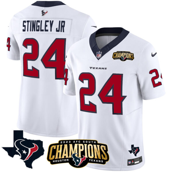Men's Houston Texans 2023 AFC South Champions Patch Vapor Jersey - All Stitched - Image 14