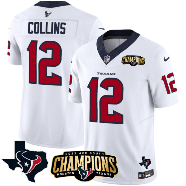 Men's Houston Texans 2023 AFC South Champions Patch Vapor Jersey - All Stitched - Image 16