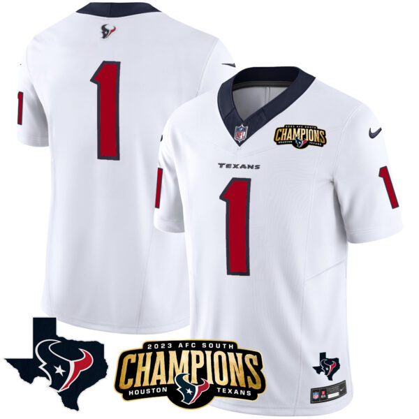 Men's Houston Texans 2023 AFC South Champions Patch Vapor Jersey - All Stitched - Image 18