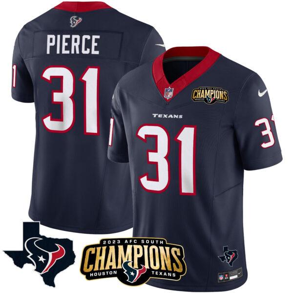 Men's Houston Texans 2023 AFC South Champions Patch Vapor Jersey - All Stitched - Image 21