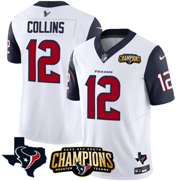 Men's Houston Texans 2023 AFC South Champions Patch Vapor Jersey - All Stitched - Image 28
